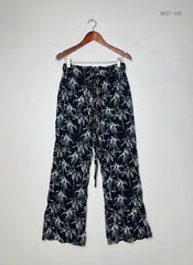 Womens Summer Trousers | Papaya | Preloved Branded | Black & White Viscose | Premium | OTS Thrift Store Peshawar Pakistan