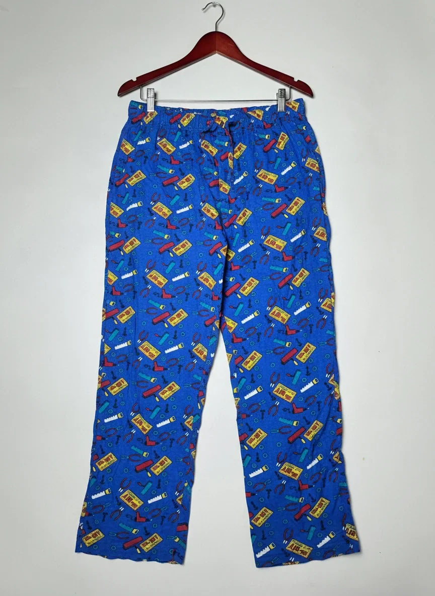 Shop Premium Womens Summer Trousers by CARGO QUAY | Preloved Branded Clothes | BLUE MULTI Cotton | Womens | OTS Thrift Store Karachi Pakistan