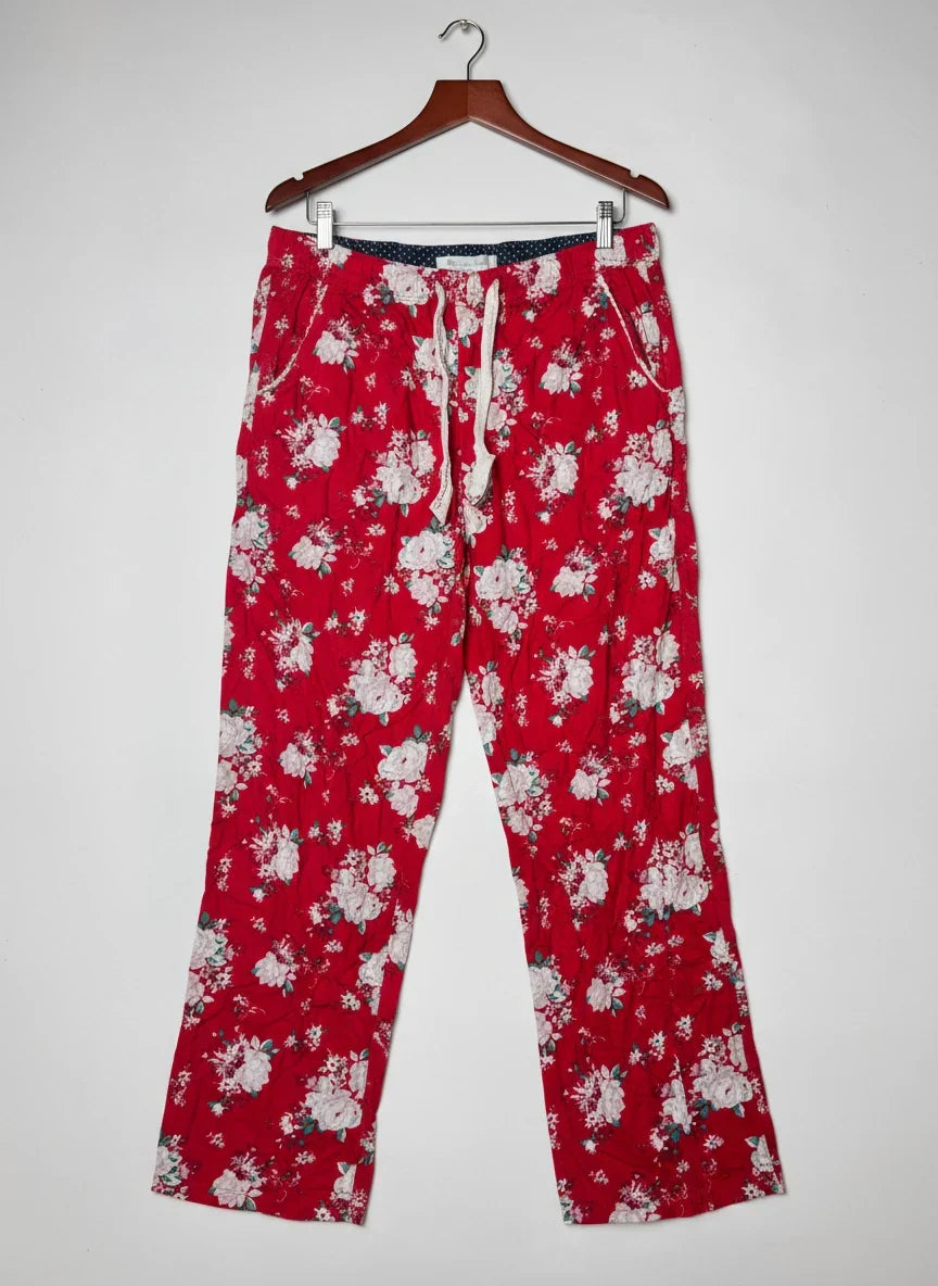 UK Imported secondhand Womens Summer Trousers - Marks & Spencer brand, Red Cotton, Good condition, for Womens - Online Thrift Store Peshawar Pakistan