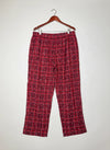 Shop Premium Womens Summer Trousers by Marks & Spencer | Preloved Branded Clothes | MAROON MULTI Cotton | Womens | OTS Thrift Store Islamabad Pakistan