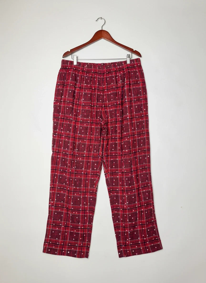 Shop Premium Womens Summer Trousers by Marks & Spencer | Preloved Branded Clothes | MAROON MULTI Cotton | Womens | OTS Thrift Store Islamabad Pakistan