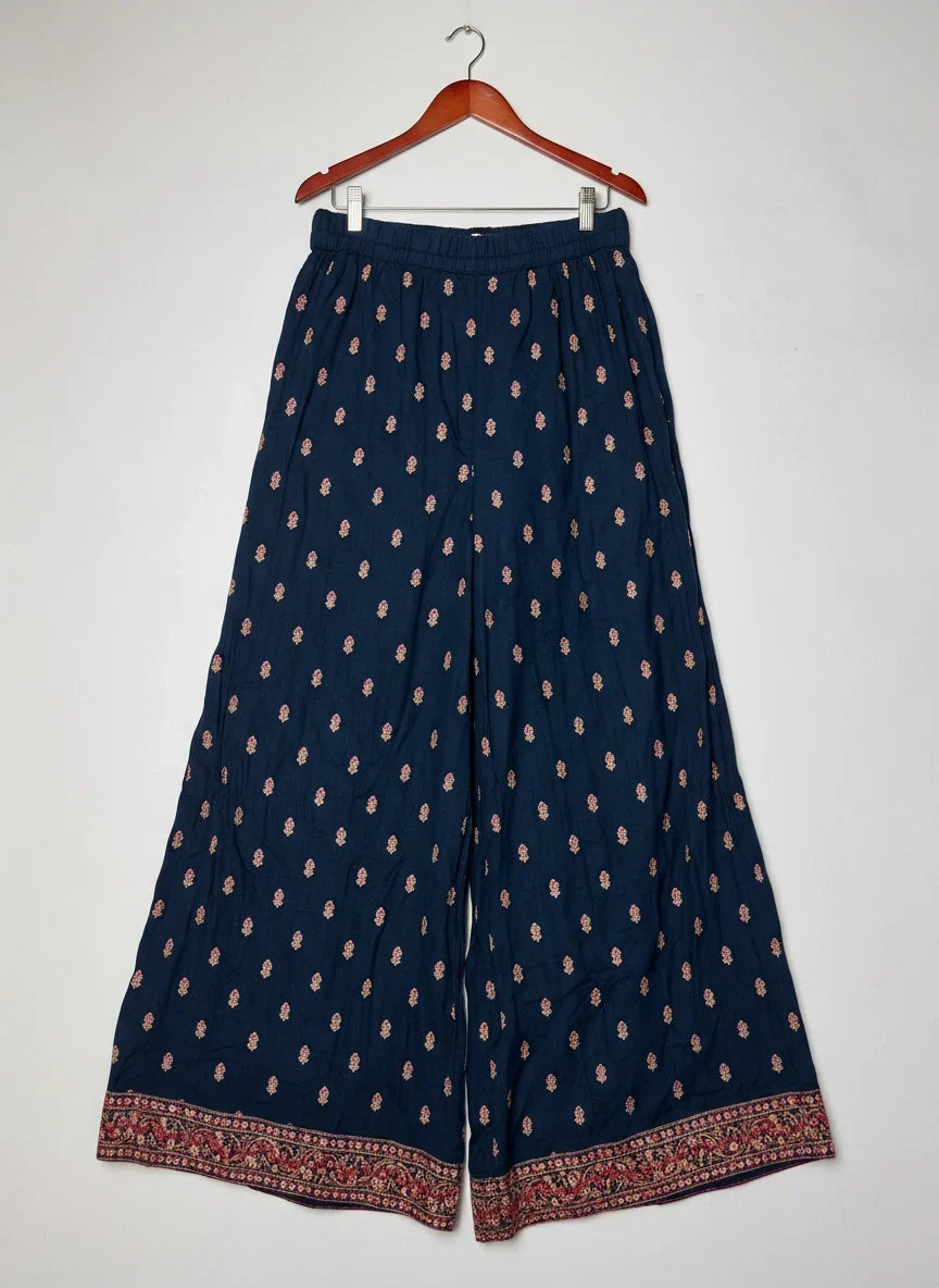 Womens Summer Trousers | SAPPHIRE | Preloved Branded | Navy Blue COTTON | Premium | OTS Thrift Store Karachi Pakistan