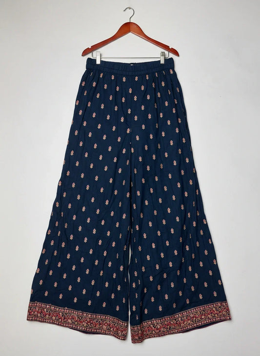 Womens Summer Trousers | SAPPHIRE | Preloved Branded | Navy Blue COTTON | Premium | OTS Thrift Store Karachi Pakistan
