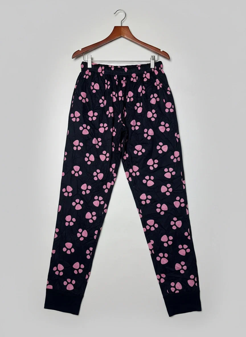 Preloved Premium Womens Summer Trousers by Cut Label, BLACK AND PINK Polyester for Womens - OTS Thrift Shop Peshawar Pakistan