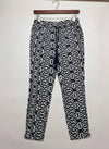 Womens Summer Trousers | Cut Label | Preloved Branded | WHITE AND NAVY BLUE Cotton | Excellent | OTS Thrift Store Karachi Pakistan