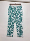Shop Premium Womens Summer Trousers by Cut Label | Preloved Branded Clothes | WHITE GREEN Cotton | Womens | OTS Thrift Store Lahore Pakistan