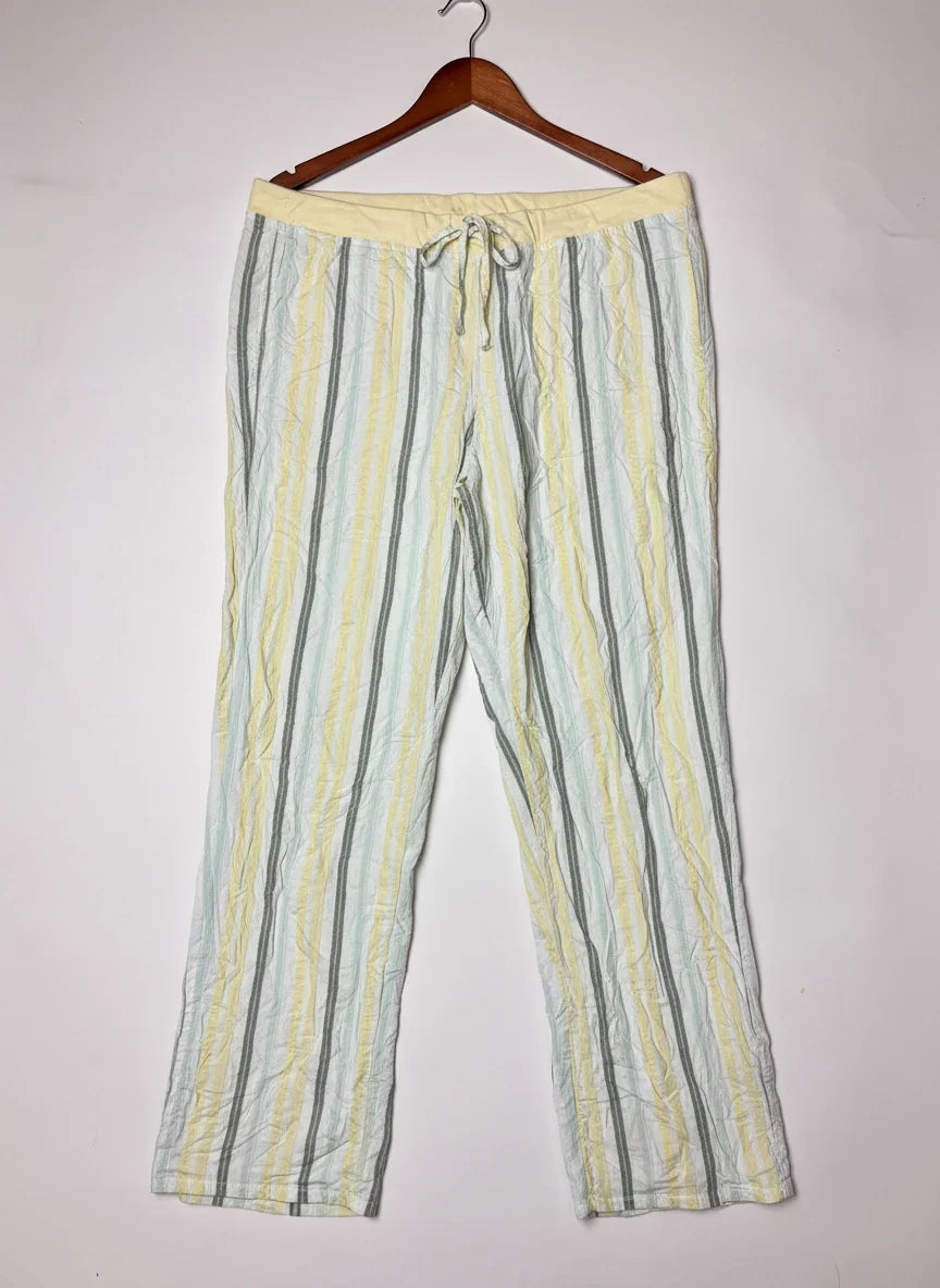Secondhand Branded Womens Summer Trousers by Marks & Spencer, LIME Cotton fabric, Premium condition, for Womens - Online Thrift Shop Karachi Pakistan