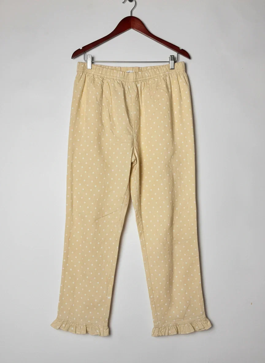 Womens Summer Trousers | TU | Preloved Branded | Yellow Cotton | Premium | OTS Thrift Store Karachi Pakistan