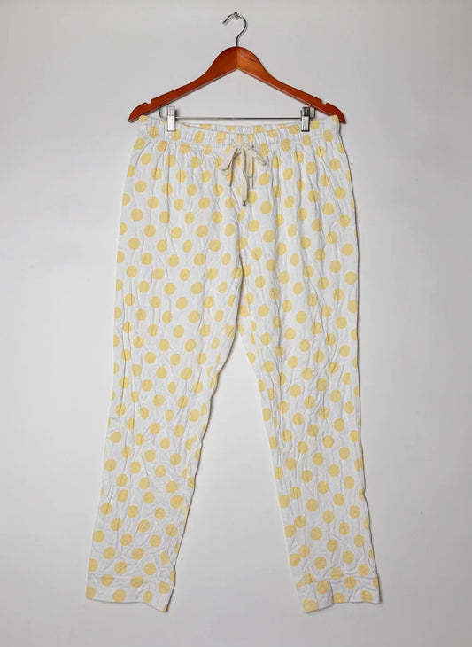 UK Imported secondhand Womens Summer Trousers - Primark brand, WHITE YELLOW Polyester, Premium condition, for Womens - Online Thrift Store Karachi Pakistan