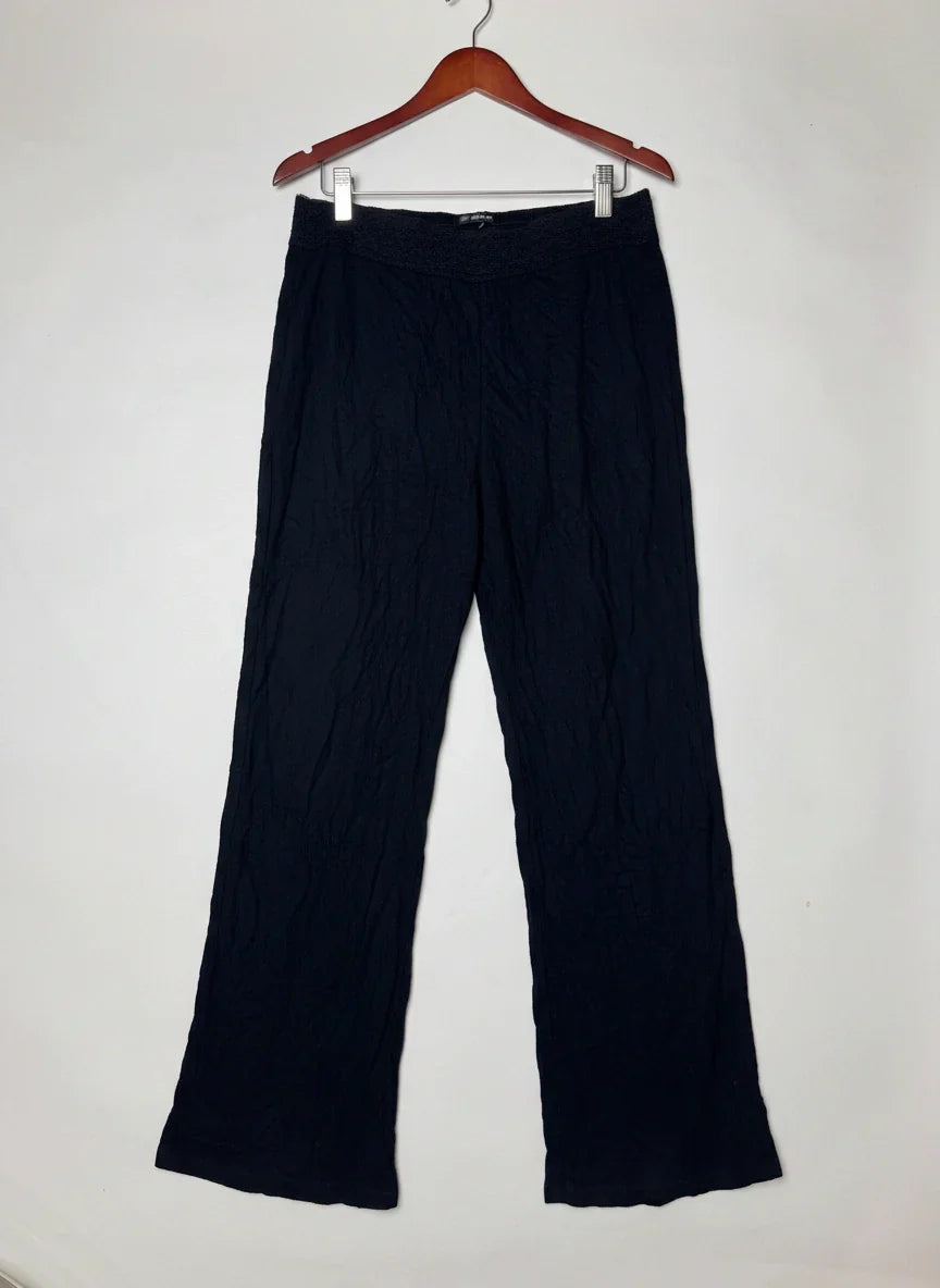 Shop Excellent Womens Summer Trousers by Marks & Spencer | Preloved Branded Clothes | Black Cotton | Womens | OTS Thrift Store Lahore Pakistan