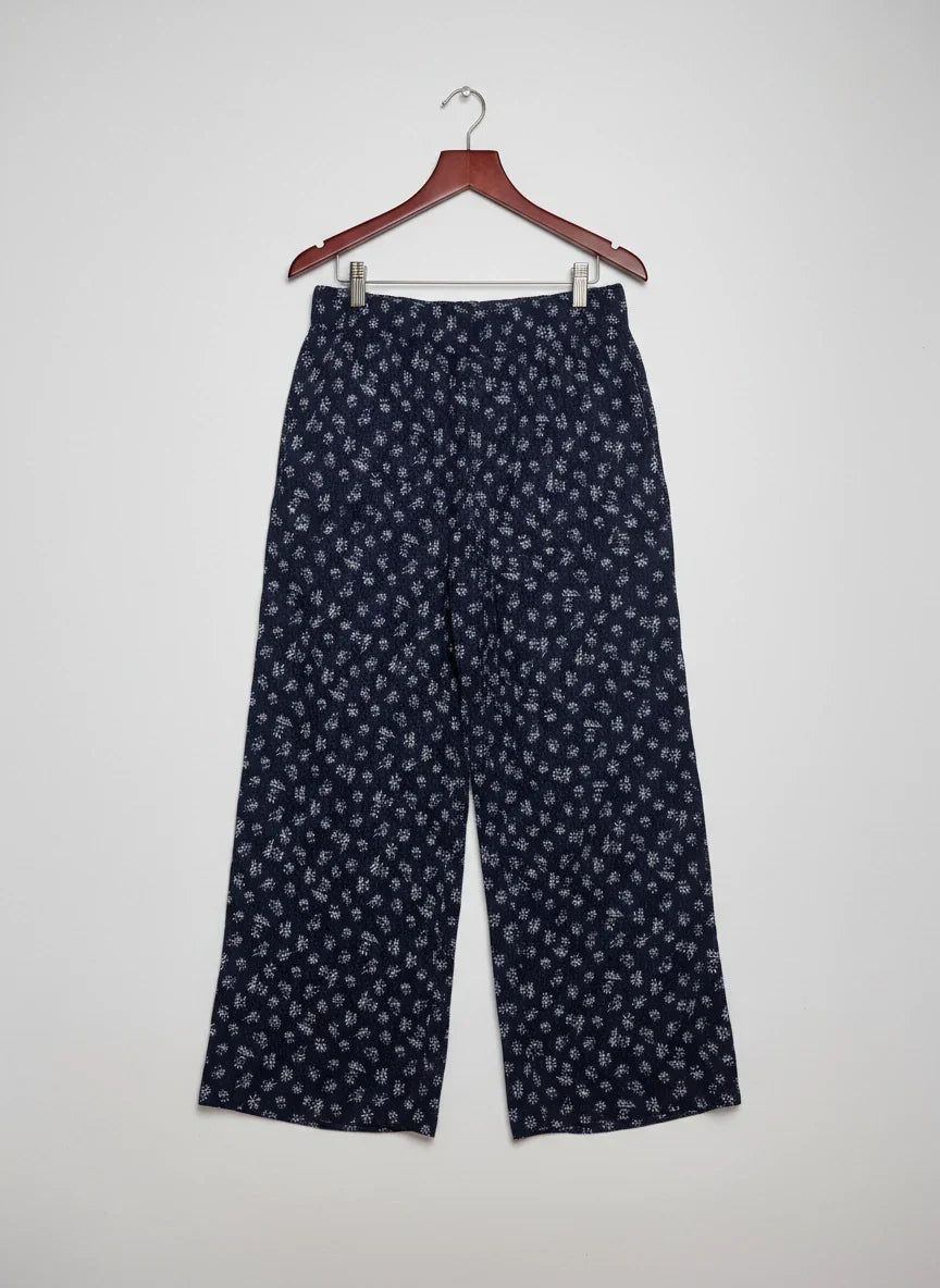 Premium Condition Womens Summer Trousers | Preloved F&F | Navy Blue Polyester | Thrift Shop for Womens Lahore Pakistan | OTS