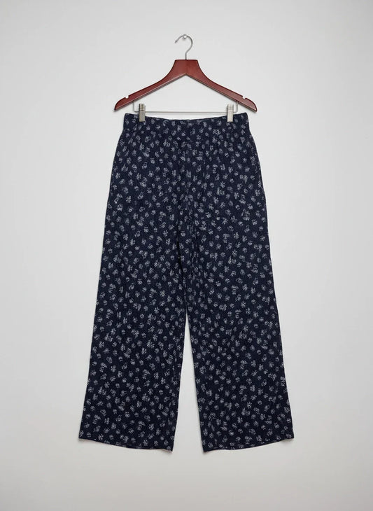Premium Condition Womens Summer Trousers | Preloved F&F | Navy Blue Polyester | Thrift Shop for Womens Lahore Pakistan | OTS