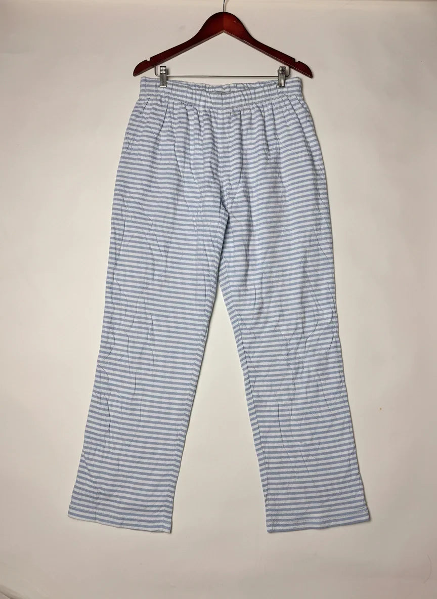 UK Imported secondhand Womens Summer Trousers - F&F brand, BLUE AND WHITE Cotton, Premium condition, for Womens - Online Thrift Store Peshawar Pakistan