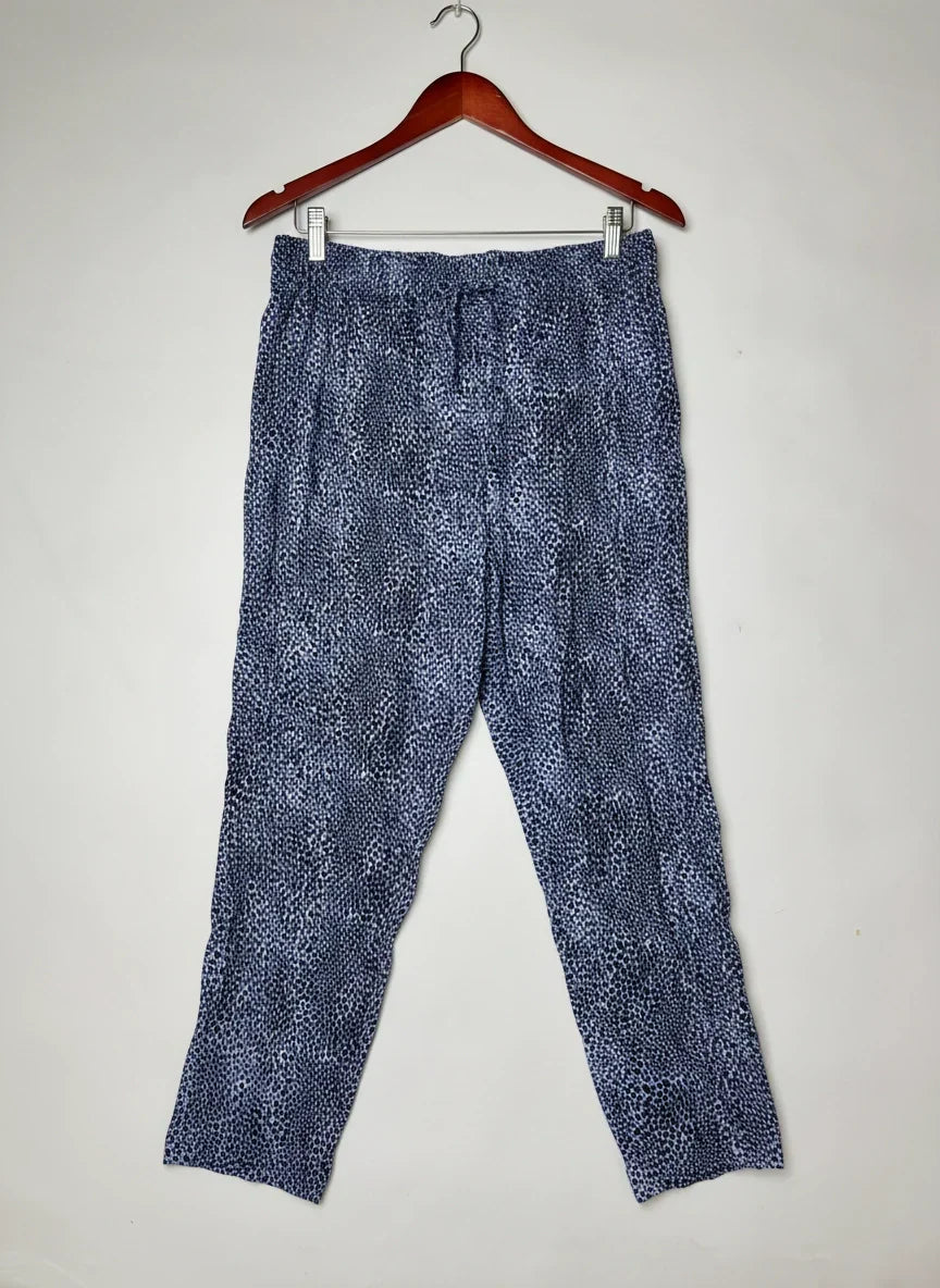 Secondhand Branded Womens Summer Trousers by Marks & Spencer, BLUE Viscose fabric, Premium condition, for Womens - Online Thrift Shop Peshawar Pakistan