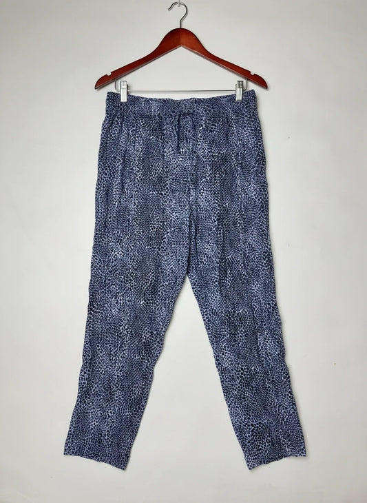 Secondhand Branded Womens Summer Trousers by Marks & Spencer, BLUE Viscose fabric, Premium condition, for Womens - Online Thrift Shop Peshawar Pakistan