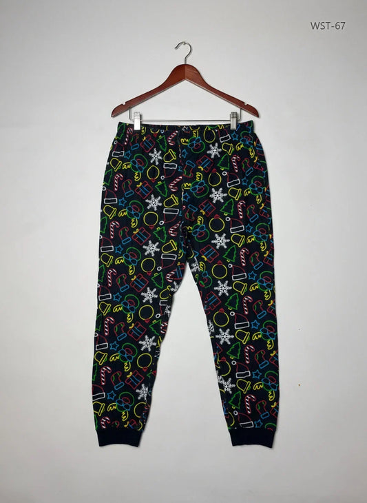Shop Premium Womens Summer Trousers by Cut Label | Preloved Branded Clothes | BLACK MULTI Cotton | Womens | OTS Thrift Store Lahore Pakistan