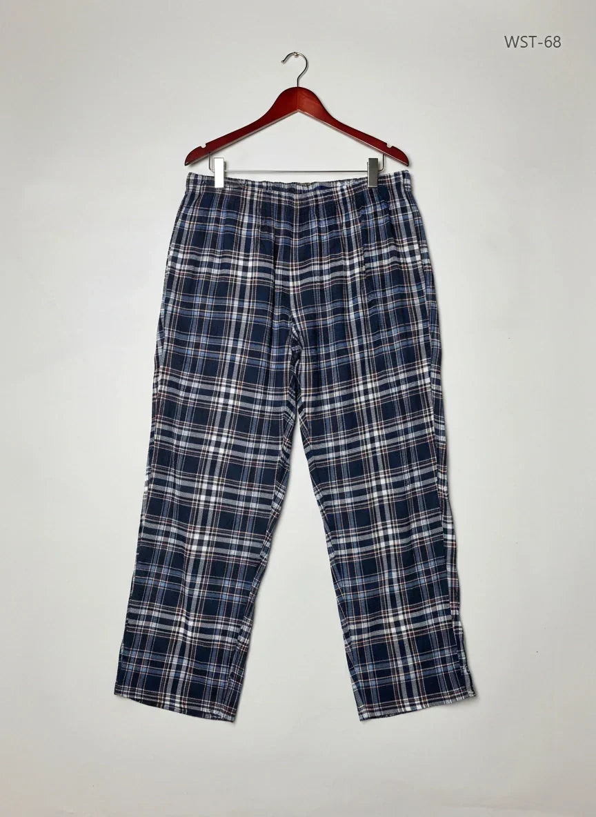 Preloved Premium Womens Summer Trousers by Marks & Spencer, Blue Cotton for Womens - OTS Thrift Shop Lahore Pakistan