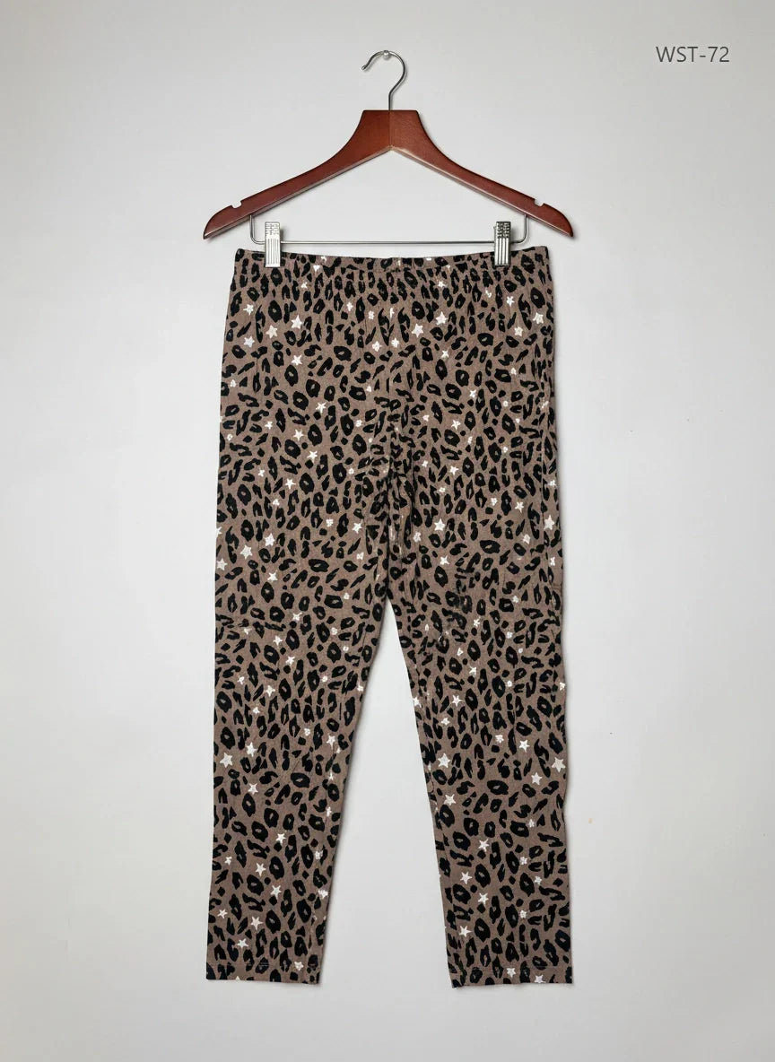 Premium Condition Womens Summer Trousers | Preloved Marks & Spencer | BROWN MULTI Cotton | Thrift Shop for Womens Karachi Pakistan | OTS