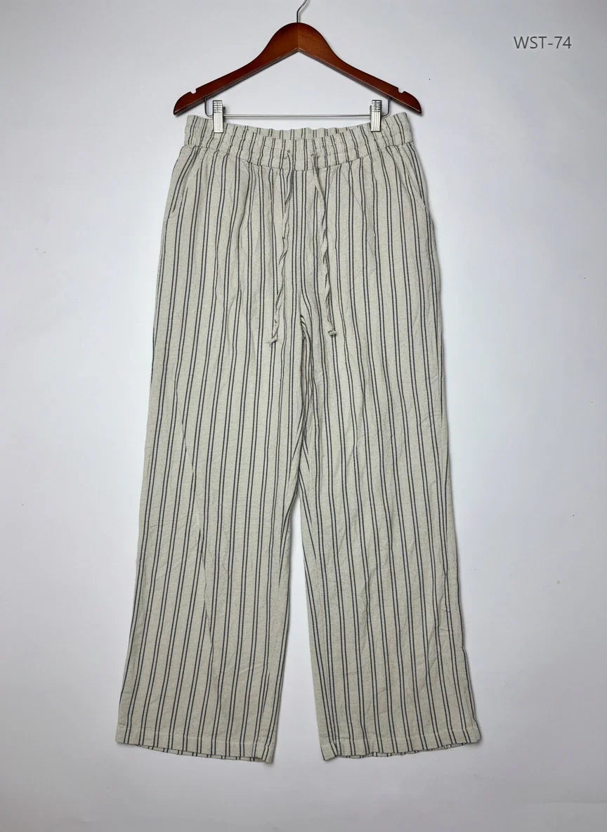 Womens Summer Trousers | New Look | Preloved Branded | Beige Cotton | Premium | OTS Thrift Store Karachi Pakistan