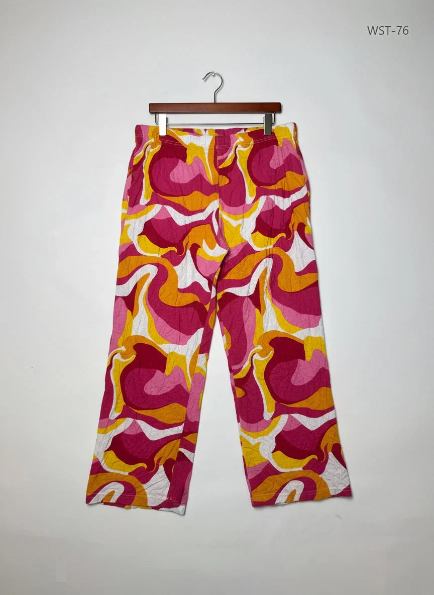 UK Imported secondhand Womens Summer Trousers - AVON brand, MULTI Cotton, Premium condition, for Womens - Online Thrift Store Karachi Pakistan