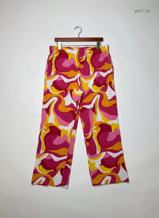 UK Imported secondhand Womens Summer Trousers - AVON brand, MULTI Cotton, Premium condition, for Womens - Online Thrift Store Karachi Pakistan