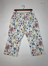 Preloved Premium Womens Summer Trousers by DUNNES STORE, WHITE MULTI Cotton for Womens - OTS Thrift Shop Karachi Pakistan