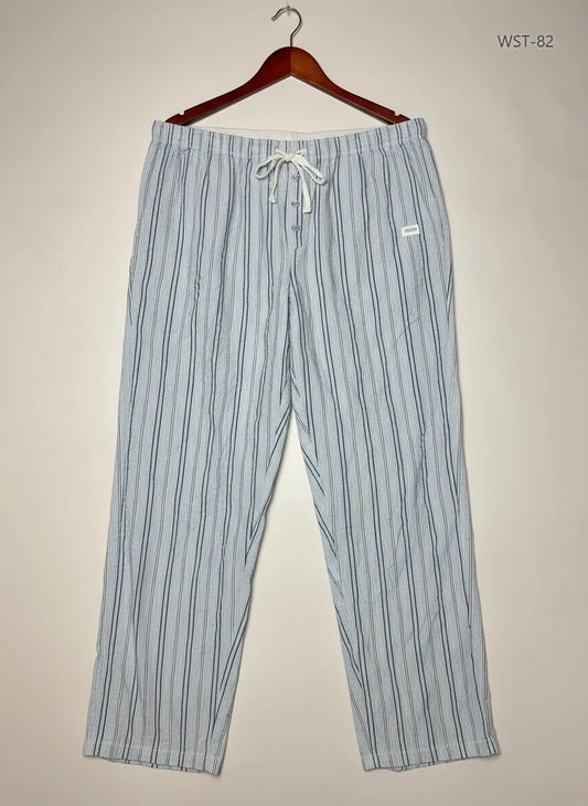 Preloved Premium Womens Summer Trousers by Marks & Spencer, SkyBlue Cotton for Womens - OTS Thrift Shop Lahore Pakistan