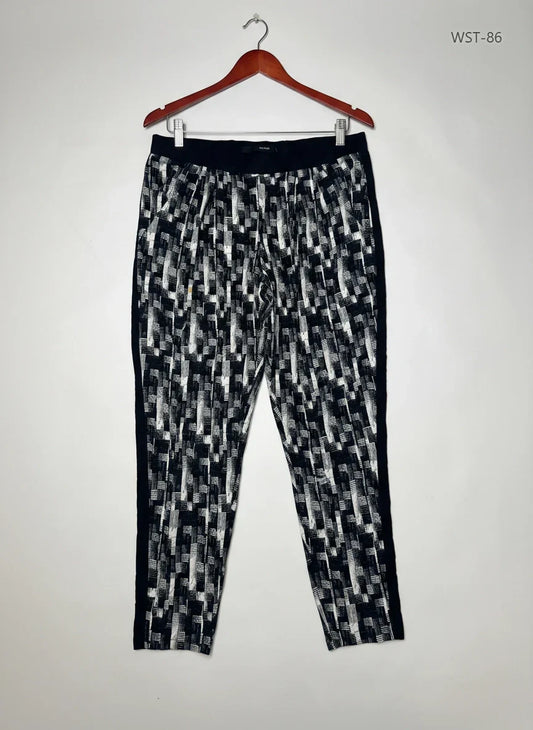 Excellent Condition Womens Summer Trousers | Preloved HAREEM | Black & White Viscose | Thrift Shop for Womens Peshawar Pakistan | OTS