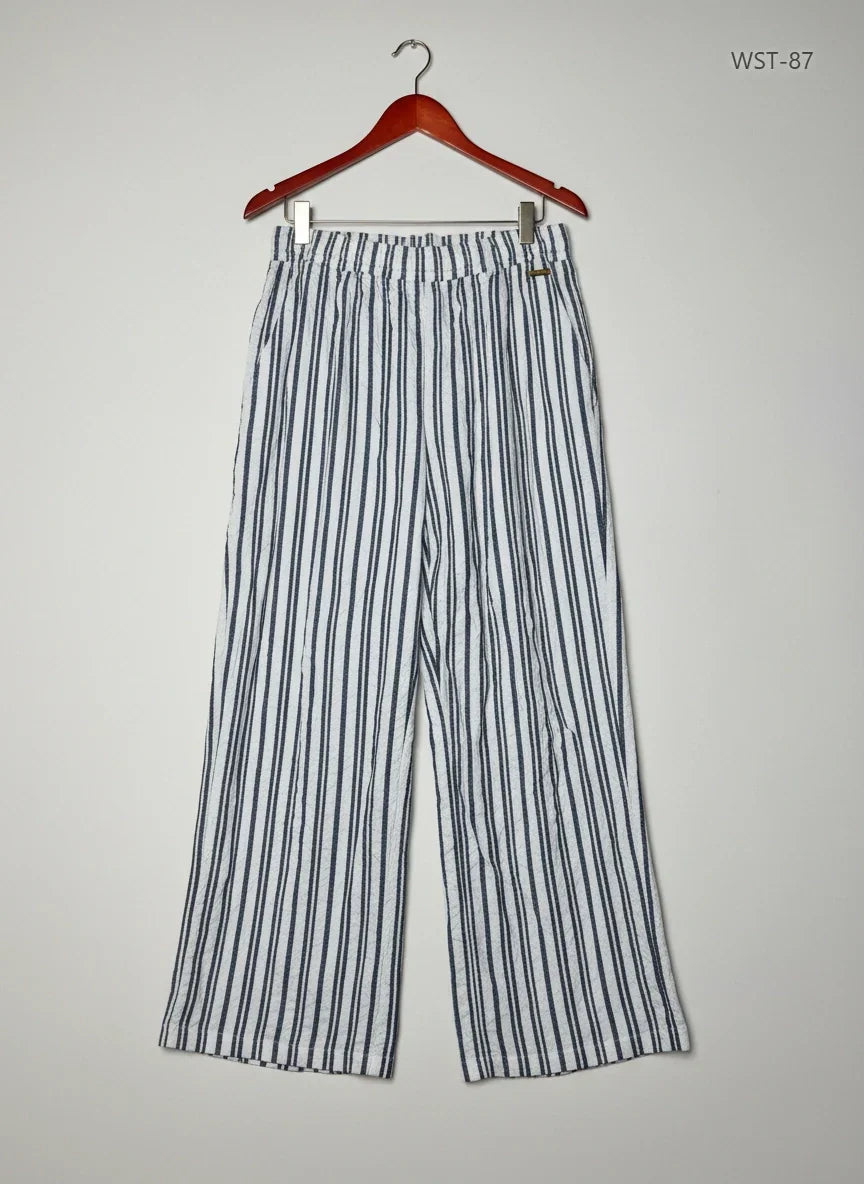 Secondhand Branded Womens Summer Trousers by Cut Label, WHITE MULTI Viscose fabric, Premium condition, for Womens - Online Thrift Shop Lahore Pakistan