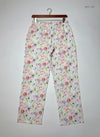 Preloved Excellent Womens Summer Trousers by H&M, WHITE MULTI Cotton for Womens - OTS Thrift Shop Islamabad Pakistan