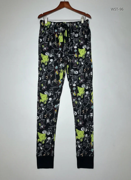 Preloved Premium Womens Summer Trousers by Disney, BLACK MULTI Cotton for Womens - OTS Thrift Shop Karachi Pakistan