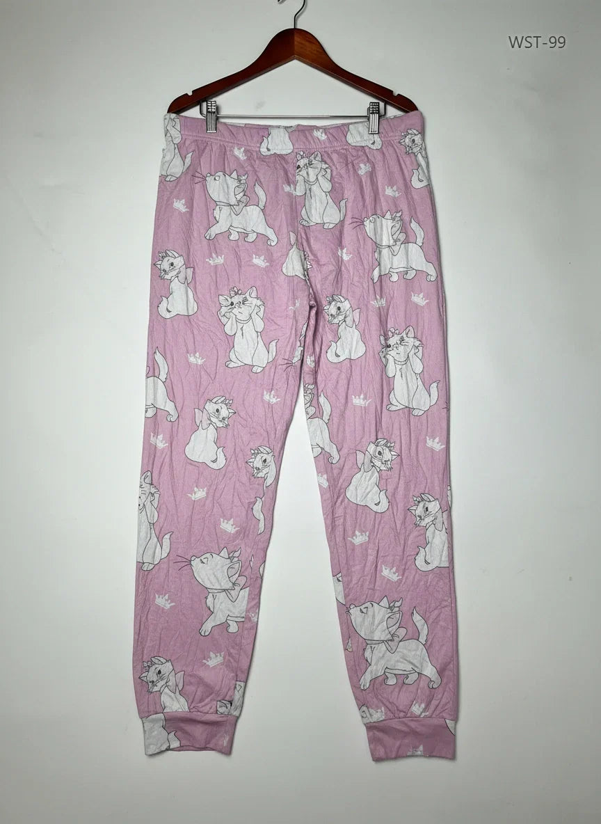 Secondhand Branded Womens Summer Trousers by Disney, Pink Viscose fabric, Premium condition, for Womens - Online Thrift Shop Islamabad Pakistan