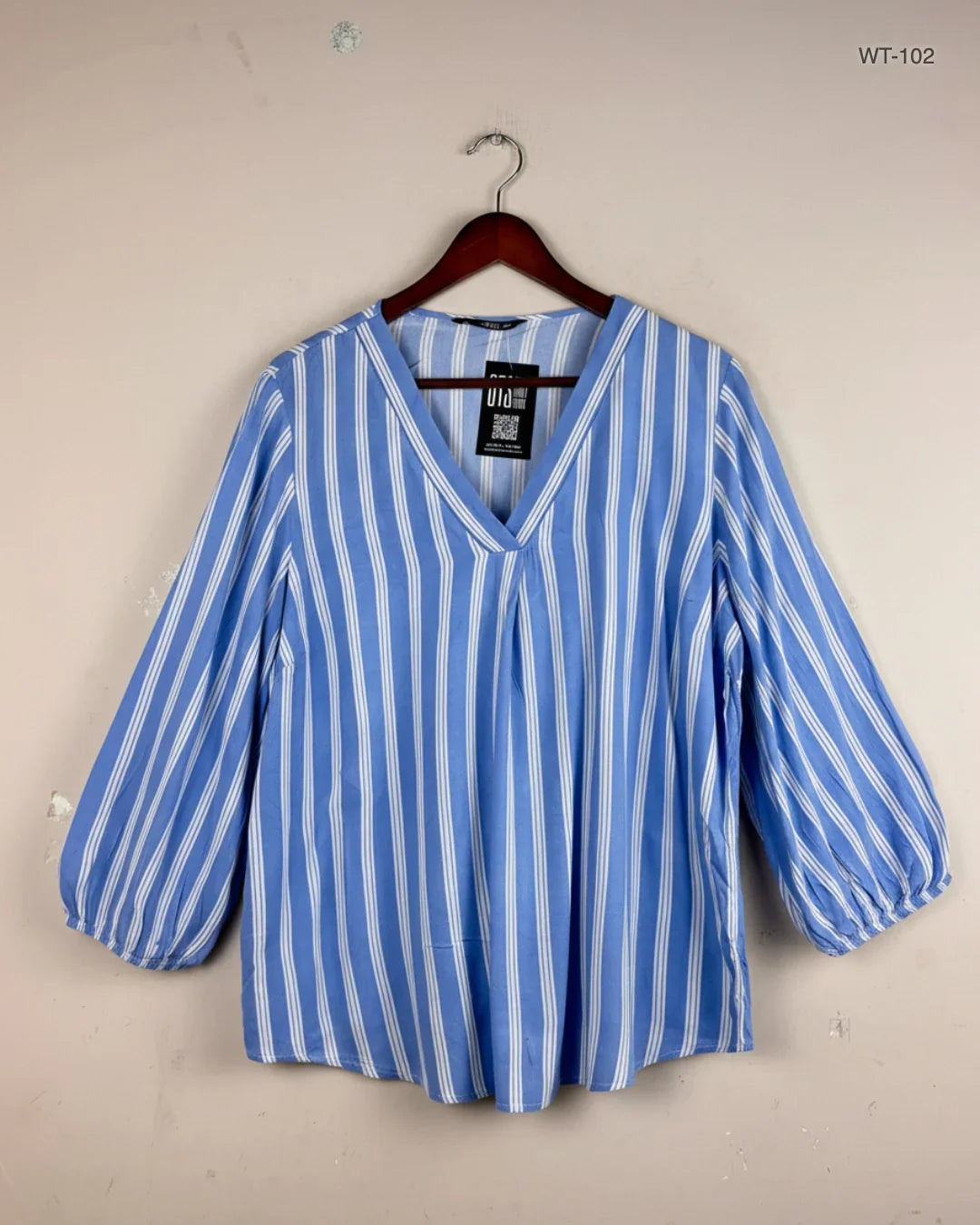 Shop Premium Womens Summer Tops by Dunnes | Preloved Branded Clothes | Blue Cotton | Women | OTS Thrift Store Karachi Pakistan