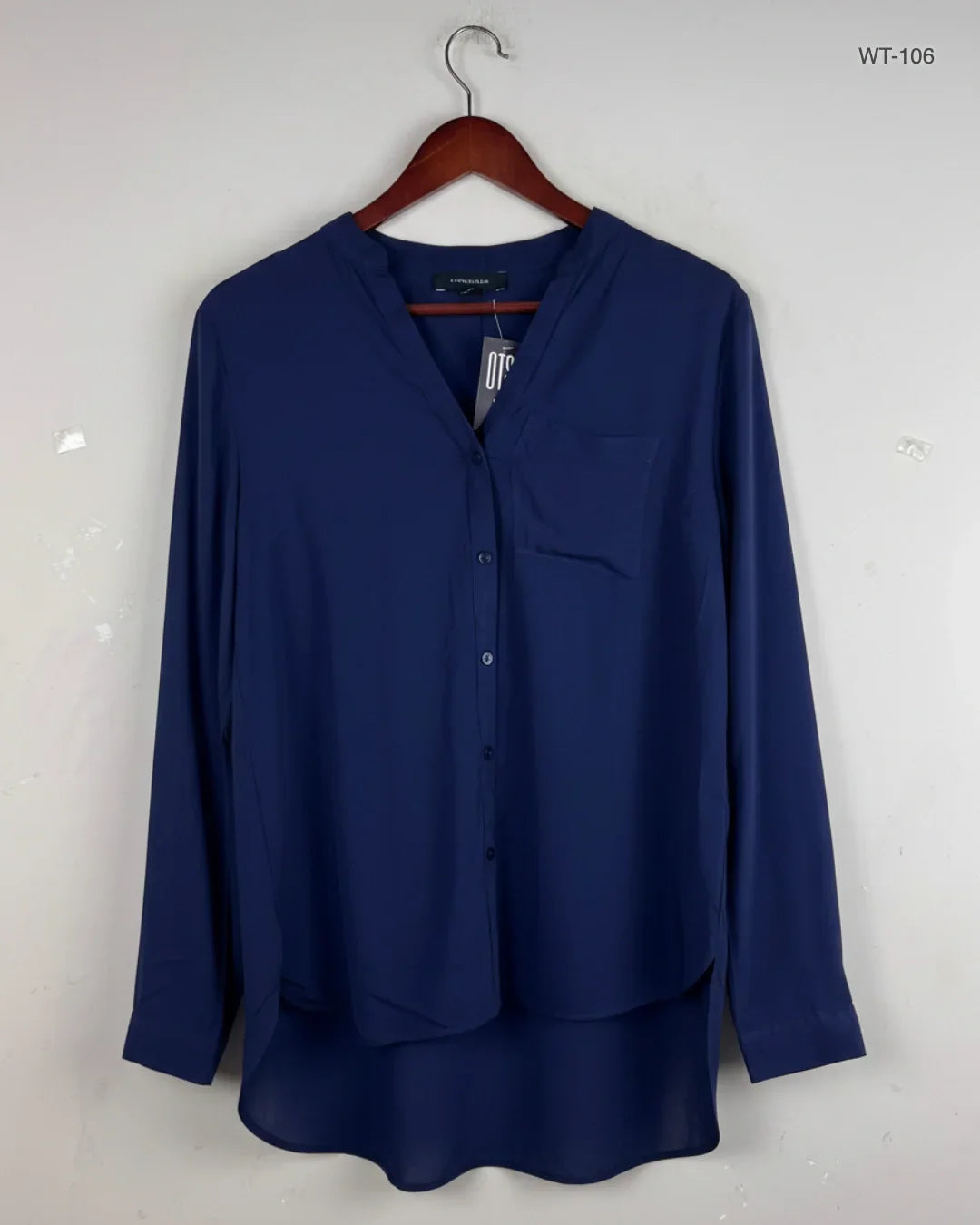 Shop Premium Womens Summer Tops by Atmosphere | Preloved Branded Clothes | Navy Blue Viscose | Women | OTS Thrift Store Lahore Pakistan