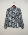 Womens Summer Tops | H&M | Preloved Branded | Beige & Black Flowral Polyester | Premium | OTS Thrift Store Islamabad Pakistan