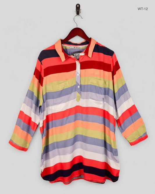 Preloved Good Womens Summer Tops by TU, Multi Viscose for Women - OTS Thrift Shop Lahore Pakistan