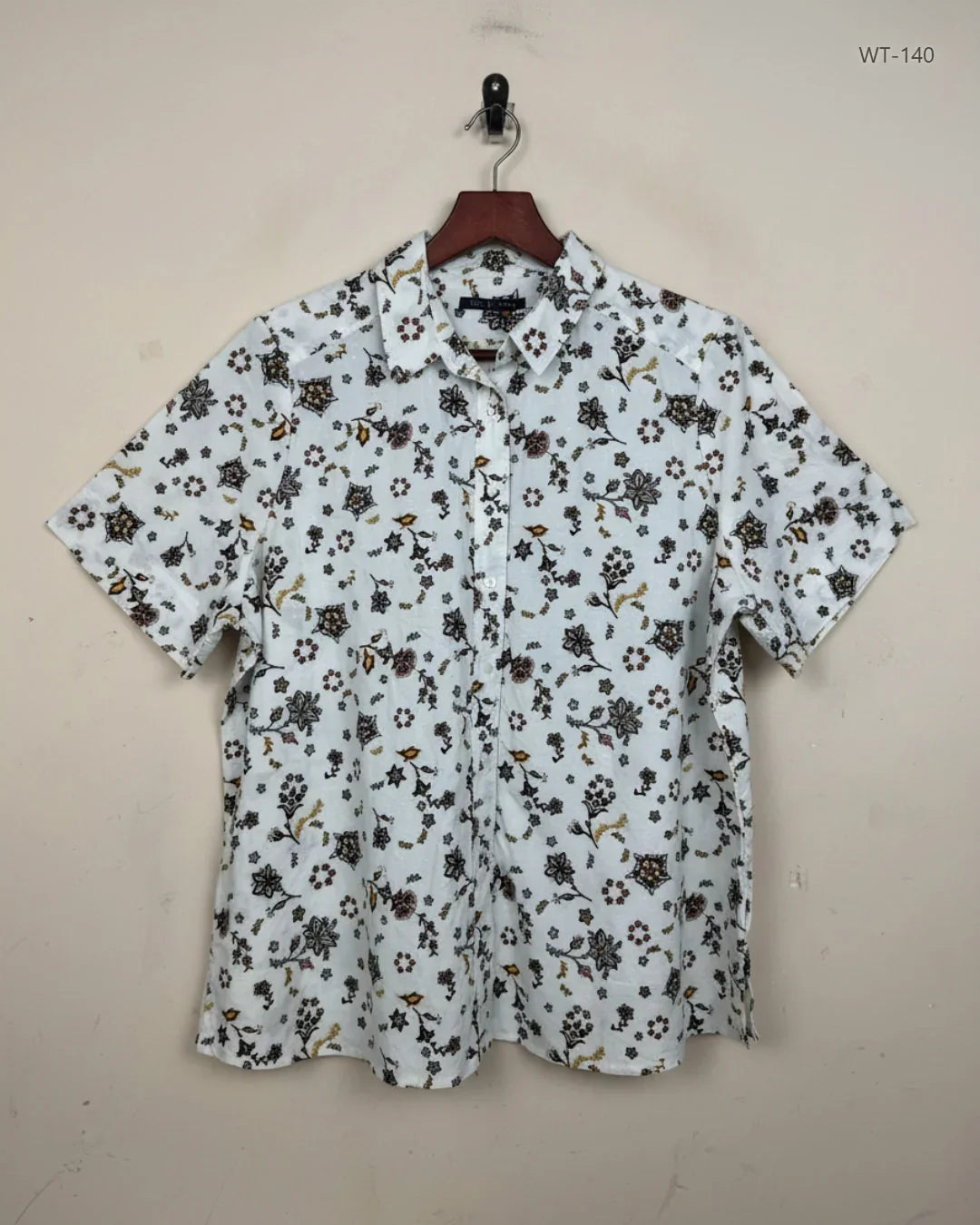 UK Imported secondhand Womens Summer Tops - Marks & Spencer brand, White MULTI Cotton, Premium condition, for Women - Online Thrift Store Peshawar Pakistan