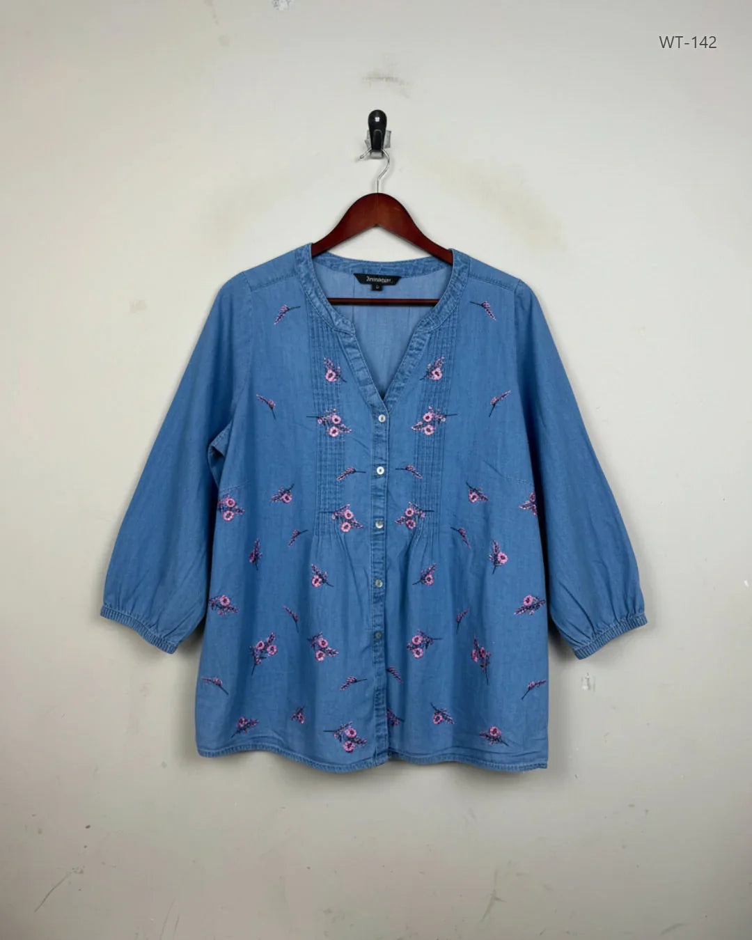 Premium Condition Womens Summer Tops | Preloved Bonmarché | Blue Corduroy | Thrift Shop for Women Karachi Pakistan | OTS