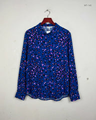 Shop Premium Womens Summer Tops by Love & Roses | Preloved Branded Clothes | Blue Viscose | Women | OTS Thrift Store Karachi Pakistan