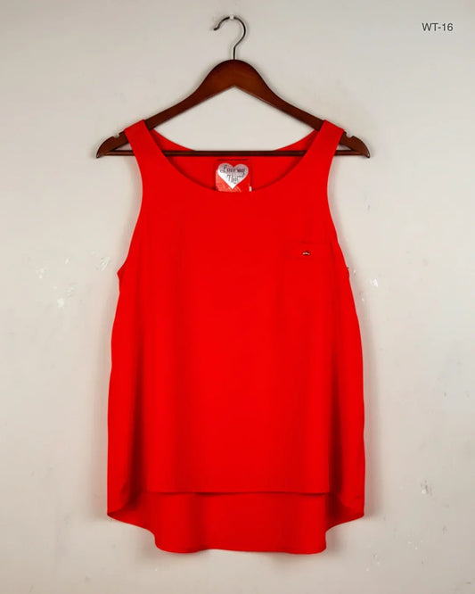 Premium Condition Womens Summer Tops | Preloved Atmosphere | Orange Polyester | Thrift Shop for Women Lahore Pakistan | OTS