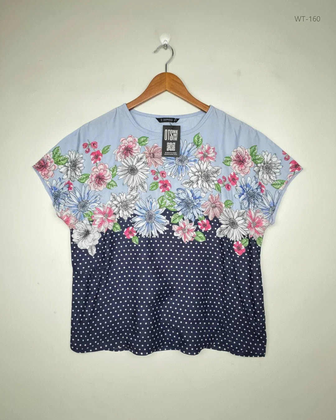 Premium Condition Womens Summer Tops | Preloved DUNNES | Blue Polyester | Thrift Shop for Women Karachi Pakistan | OTS