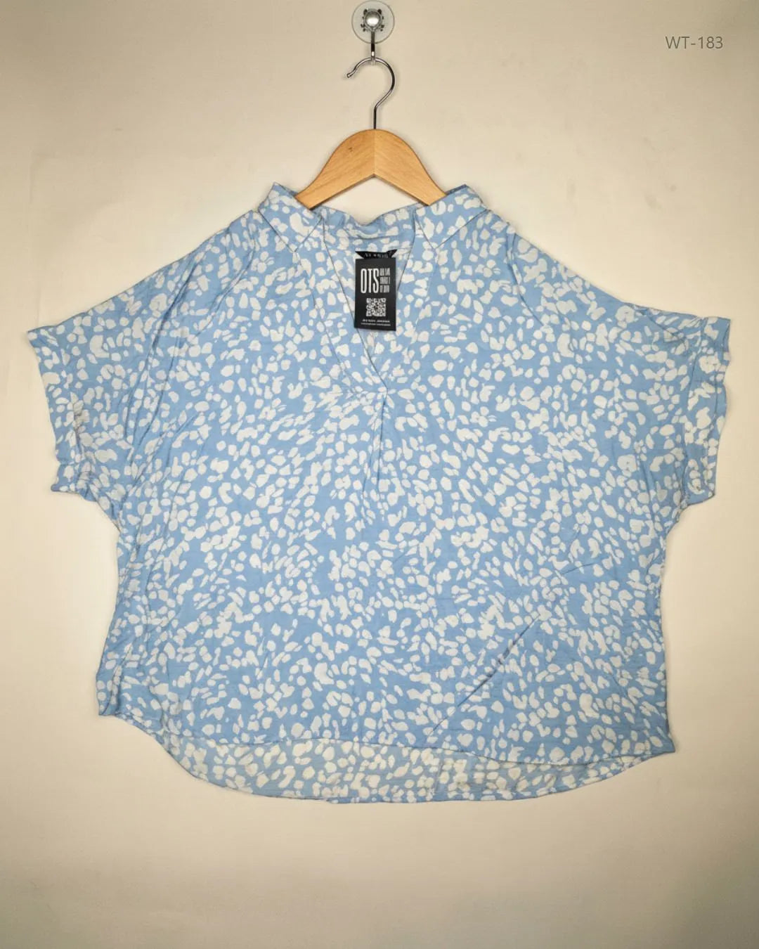 Womens Summer Tops | ET-VOUS | Preloved Branded | SKY BLUE Polyester | Premium | OTS Thrift Store Islamabad Pakistan