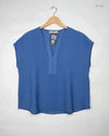 Premium Condition Womens Summer Tops | Preloved PAUL COSTELLOE | GRAYISH BLUE Polyester | Thrift Shop for Women Islamabad Pakistan | OTS