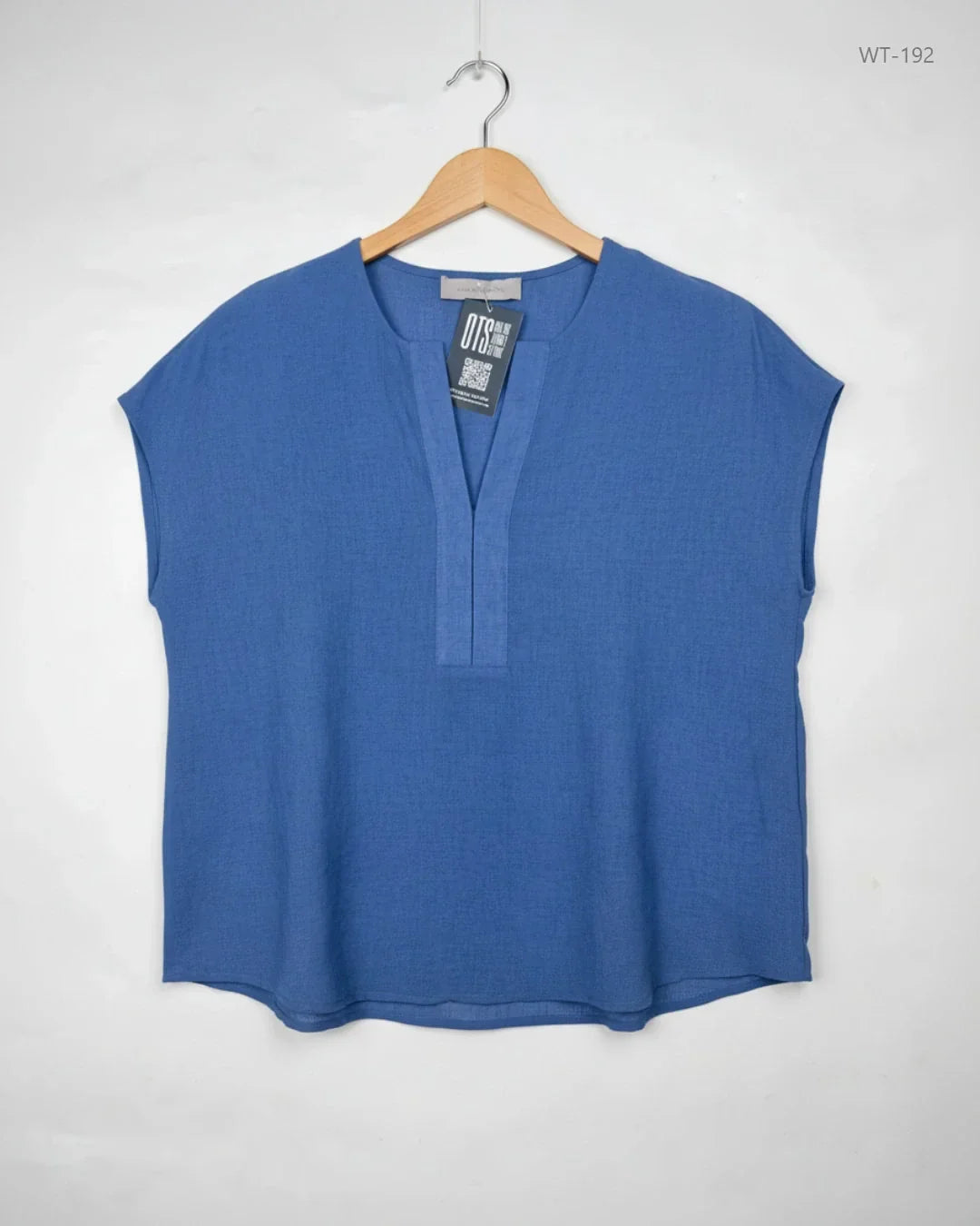 Premium Condition Womens Summer Tops | Preloved PAUL COSTELLOE | GRAYISH BLUE Polyester | Thrift Shop for Women Islamabad Pakistan | OTS