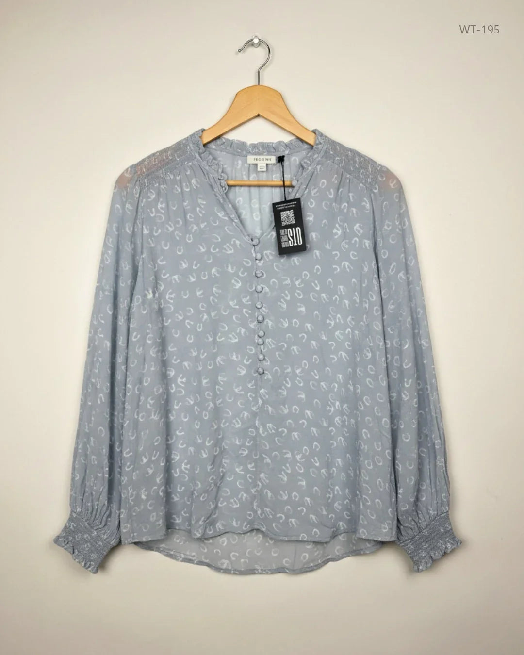 UK Imported secondhand Womens Summer Tops - Monsoon brand, GRAY Polyester, Premium condition, for Women - Online Thrift Store Karachi Pakistan