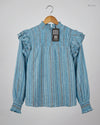 UK Imported secondhand Womens Summer Tops - SAVIDA brand, Blue Cotton, Premium condition, for Women - Online Thrift Store Karachi Pakistan