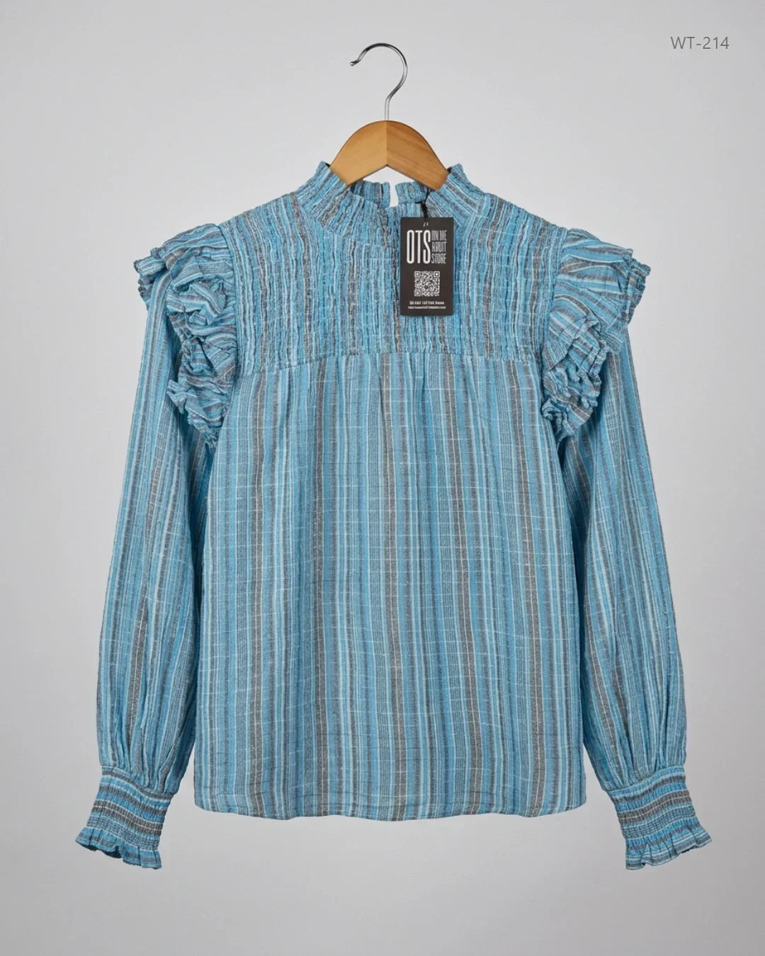 UK Imported secondhand Womens Summer Tops - SAVIDA brand, Blue Cotton, Premium condition, for Women - Online Thrift Store Karachi Pakistan
