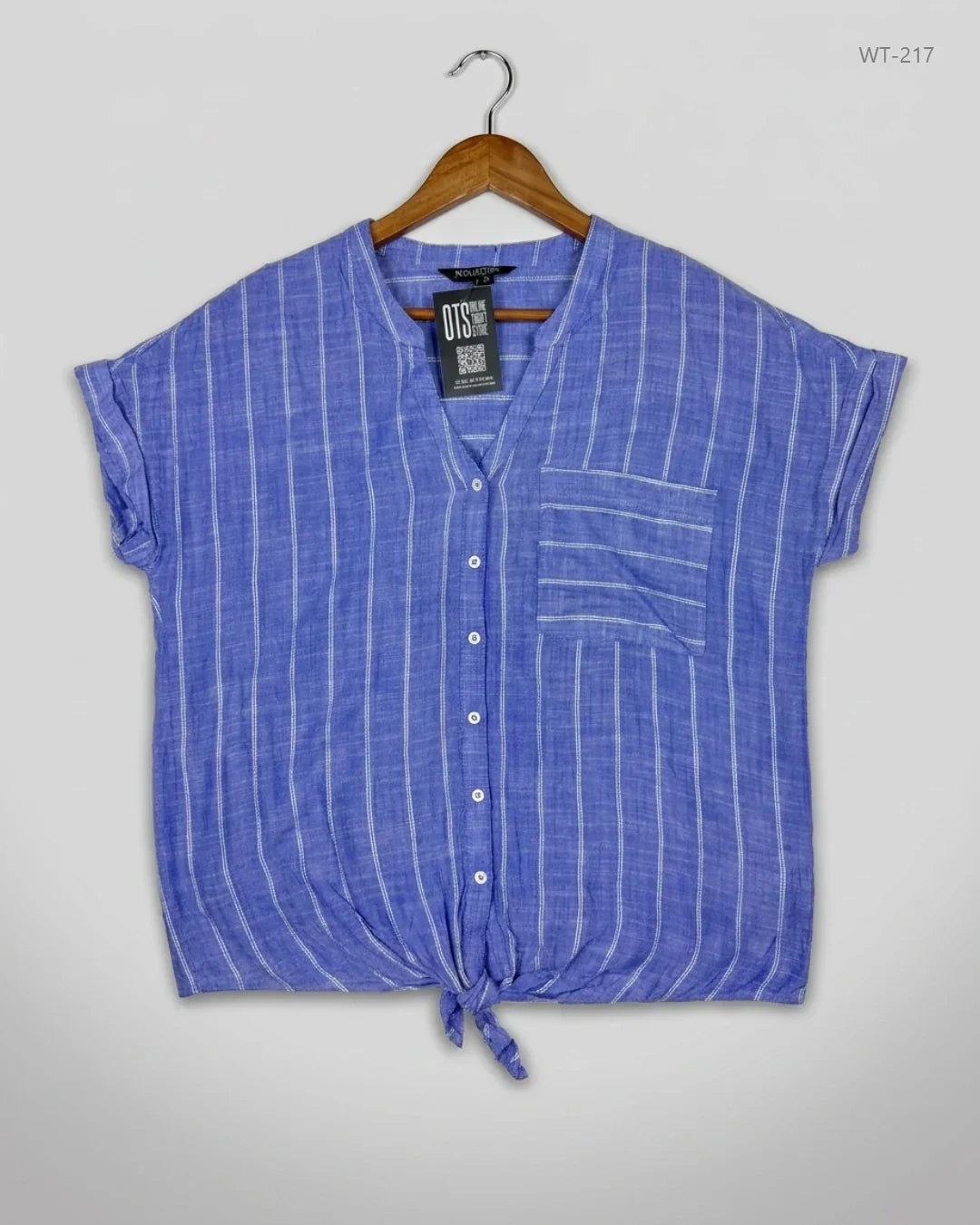Shop Premium Womens Summer Tops by Debenhams | Preloved Branded Clothes | Blue Viscose | Women | OTS Thrift Store Lahore Pakistan