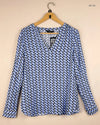 Shop Premium Womens Summer Tops by F&F | Preloved Branded Clothes | Blue Polyester | Women | OTS Thrift Store Islamabad Pakistan