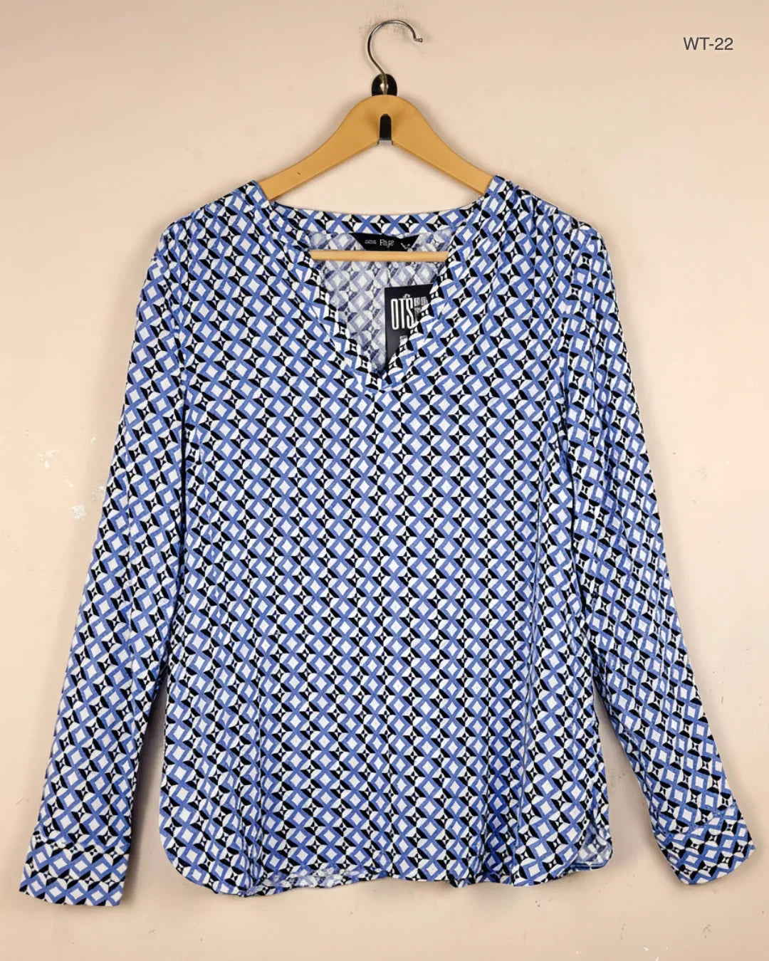 Shop Premium Womens Summer Tops by F&F | Preloved Branded Clothes | Blue Polyester | Women | OTS Thrift Store Islamabad Pakistan